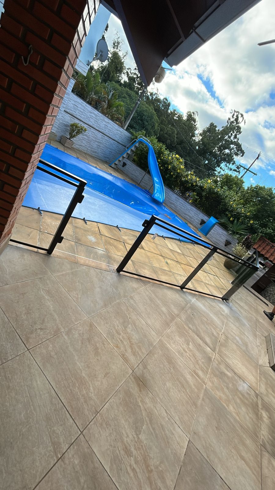 Guarda-corpo de vidro para piscina