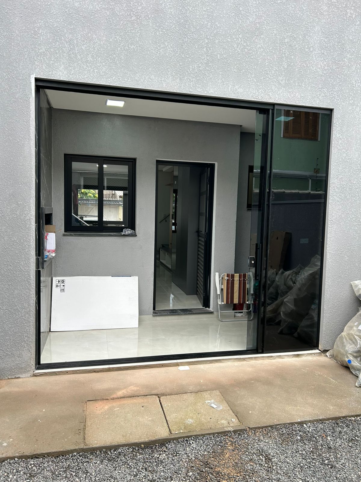 Porta de vidro residencial